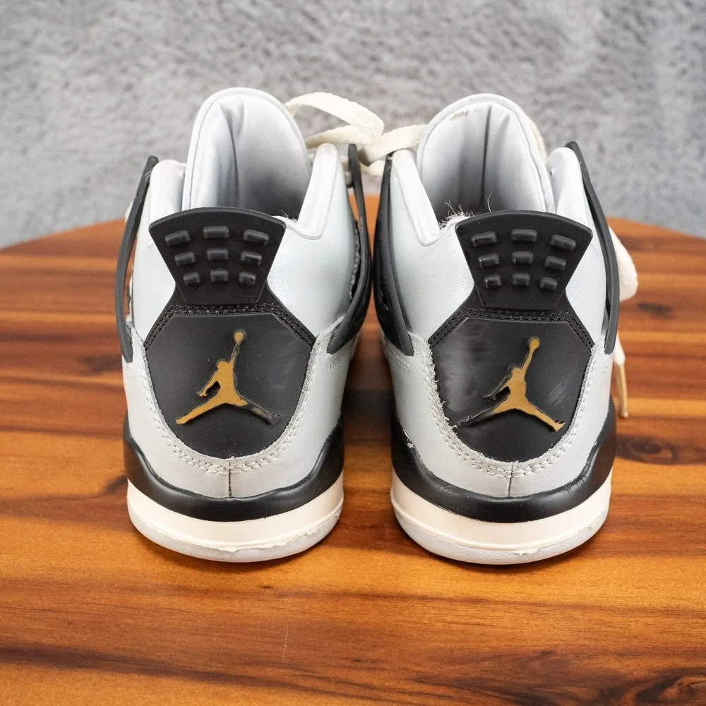 Air Jordan 4 Retro Ps Preschool 'Platinum Gold' Black Fz8586-070 Kids Size 1Y